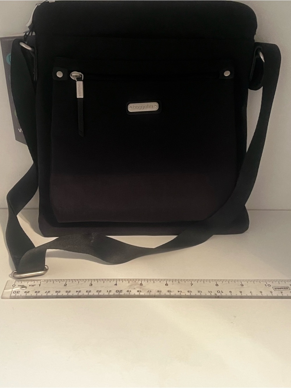 Baggallini Black Crossbody Messenger with Front Zip Pocket